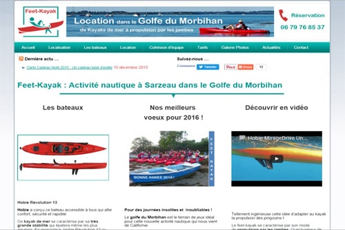 creation site web feet kayak