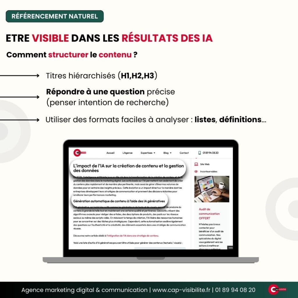 infographie contenu optimisé pour l'IA