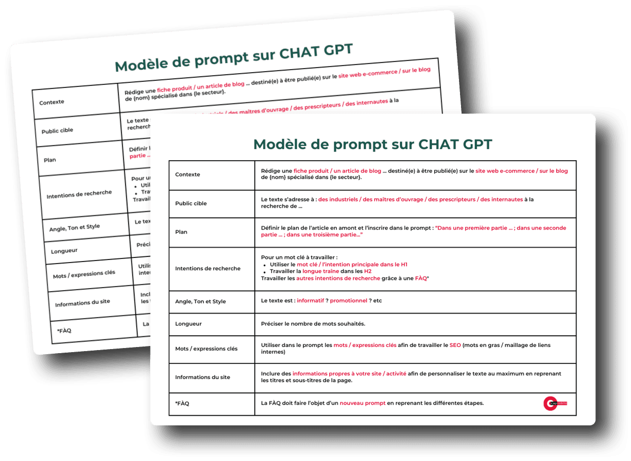 Mockup modèle de prompt ChatGPT