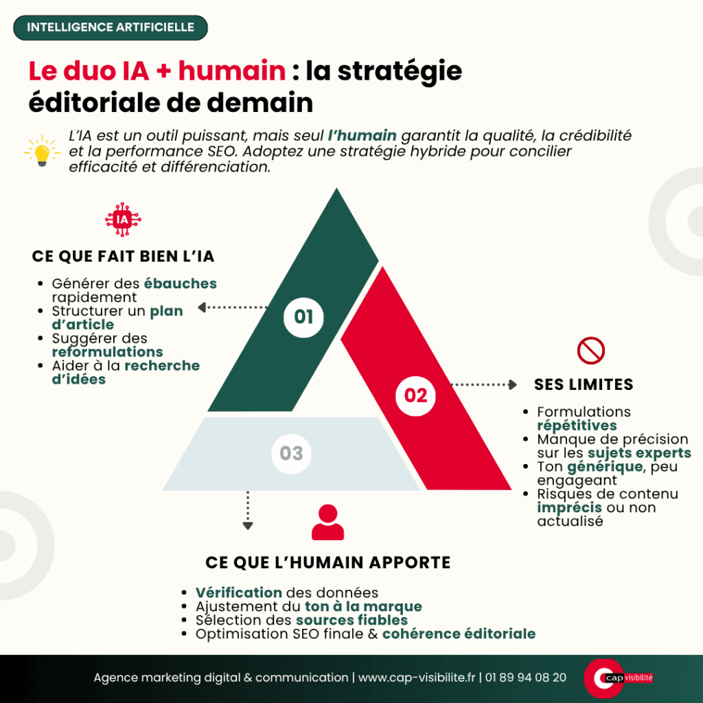 Stratégie éditoriale IA humain